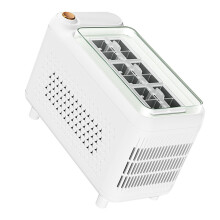 Small Tabletop Ice Maker for Travel Drinks, Camping Use and Counters 12 ice trays White