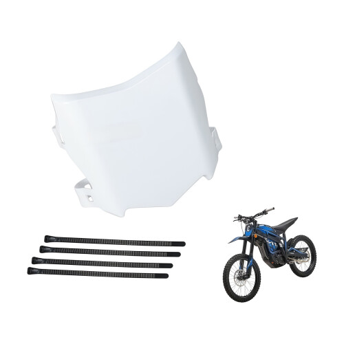 Motorcycle Front Number Plate Cover Plastic Panel for Bike Custom Front Style White