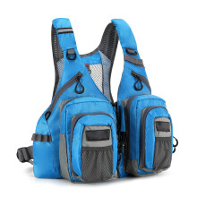 Fly Fishing Vest Breathable Fishing Tackle Backpack Portable Chest Pack Blue
