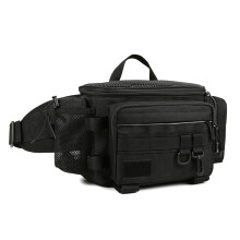Large Capacity Fishing Bag Multifunctional Baits Waist Pack Outdoor Shoulder Bag Black