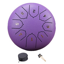 Steel Tongue Drum 6Inch 8 Notes Hand Drum Percussions Instrument with Mallet Purple1