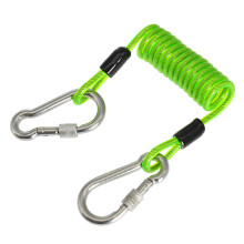 Divings Camera Lanyard Clip Spirals Coiled Cable Lanyard for Divings Transparent green