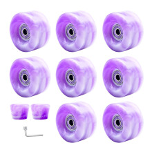 Roller Skate Wheels, Wear Resistant Wheels for Double Row Skate Purple and white