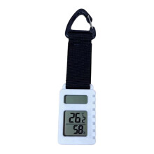 Solar Climate Meter with Hanging Clip for Camp Gear and Trail Use White