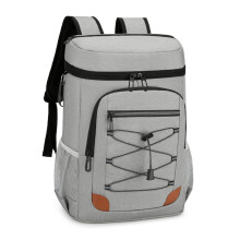 Multifunctional Insulated Cooling Bag Travel Cooling Lunch Backpack for Hiking Light Grey