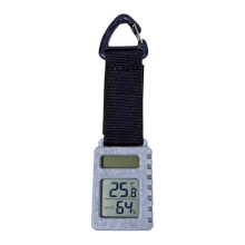 Solar Climate Meter with Hanging Clip for Camp Gear and Trail Use Grey