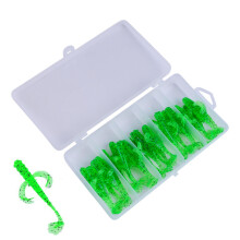 25Pcs Slow Sinking Swimming Lures Fishing Lures Soft Loach Soft Fishing Baits Green