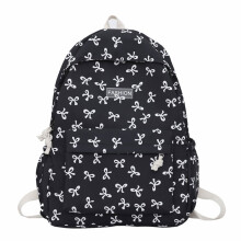 Travel Backpack Lovely Bows Backpack School Backpack Large Capacity Backpack Black