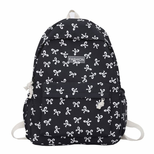 Travel Backpack Lovely Bows Backpack School Backpack Large Capacity Backpack Black