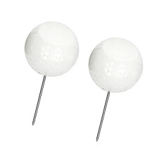 Driving Range Golf Markers 2 Pack Ball Shape Stakes for Grass Use White