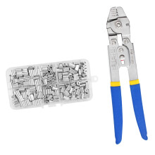 Manual Cable Ferrule Crimping Pliers Kit for Wire Rope Repair Work 300 pieces
