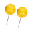 Course Position Golf Markers 2 Pack Ball Shape Stakes for Range Yellow 1