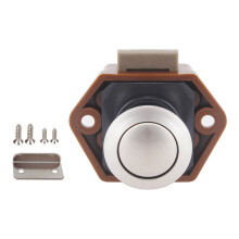 Round Flush Pull Slam for Latch Embedded Pulling Ring Lock for Travel Trailer RV Brown