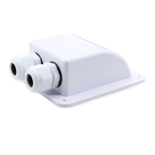 Solar Panel Junction Box Plastic Connector 1/2 Hole Roof Cable Entry White Double hole