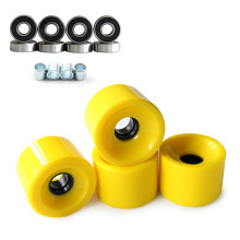 4Pcs Skateboards Wheel With Bearing Soft Cruiser Wheel Skateboards Accessorys Yellow