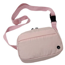 Versatile Crossbody Bag Nylon Shoulder Chest Pack for Men and Women Daily Use Pink