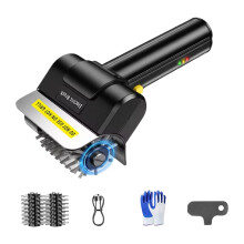 Electric Grill Brush Rotating Barbecue Brush With LED Light And USB Double brush model