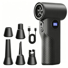 Quick Metal Fan Featuring 4000mAh Battery And Selectable Wind Modes Black