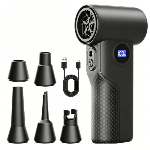 Quick Metal Fan Featuring 4000mAh Battery And Selectable Wind Modes Black