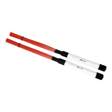 Professional Nylon Wire Brush Jazzes Drum Brush with Handle Scalable Drum Brush Red white