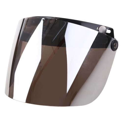 Universal 3-Snap Flip Up Open Face Motorcycle Helmets visors Lens Shield Sunglass Silver