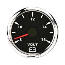 85mm Panel Mount Voltmeter Battery Voltage Gauge for Boat Motorcycle Trailer Black