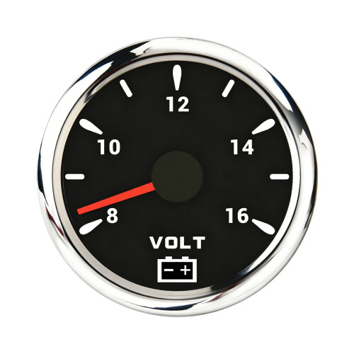 85mm Panel Mount Voltmeter Battery Voltage Gauge for Boat Motorcycle Trailer Black