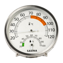 Sauna Room Temperature Reader with Metal Housing and Clear Face Celsius backrest