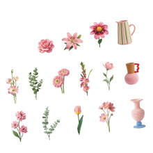 PET Flower Paper Hand Craft Labels Pack for Journals, Cards and Planners Use 1