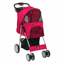(Red Pet Stroller) KCT Hooded Pet Strollers for Small to Medium Sized Pets