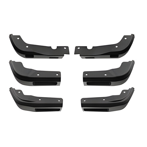 Road debris control truck mud flaps with black front rear guard layout