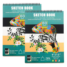 60 Sheets Drawing Pads Art Supplies for Drawing with Three Colors of Paper