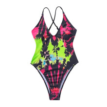 Womens 1 Piece Bathing Suit High Cut Swimwear Tummy Control Swimsuit Beachwear Red S