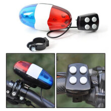 3X Bicycle Bell 6 LED 4 Tono de Bocina Luz LED Sirena Electronica de Bicicletas Campanas para Ninos Accesorios de Bicicletas