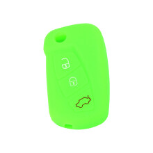 Soft Silicone Key Case for 3 Button Flip Key, Daily Carry Shell Green
