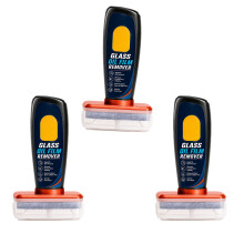 Car Window Glass Cleaner with Integrated Applicator Brush Cleaning Tool 3 bottles