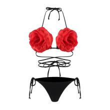 Womens Swimsuit Lacing up Solid Swimwears Strappy Swimsuits Sexy Bathing Suit Black S