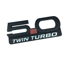 Car Badge Sticker with Layered 5.0 Detail Decorative for Body Panel Styling TWINTURBO mat