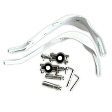 Motorcycle Bar End Handguard Set with Clamp Hardware 22 to 28mm Pair for Owners White