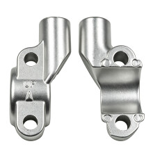 Handlebar Mirror Mount Half Cover Metal Clamping for Motorcycle Replacement Work Silver
