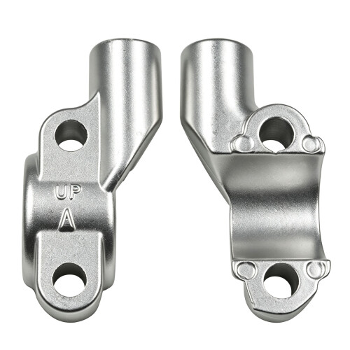 Handlebar Mirror Mount Half Cover Metal Clamping for Motorcycle Replacement Work Silver