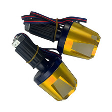 Motorcycle Lighted Handlebar End Plugs Weights Reduce Vibration Universal Gold