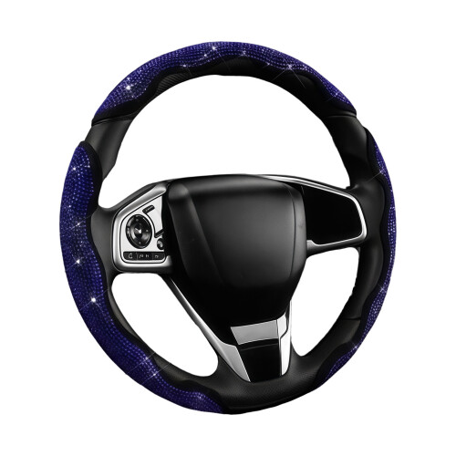 1 Set Segmented Rhinestones Style Steering Wheel Trim Set for Daily Driving Blue