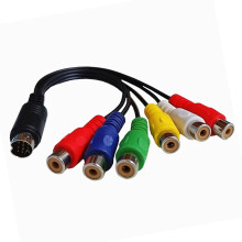 10 Pin Audio and Video DIN Cable S-Video 10Pin to 6RCA Female Cable RGB