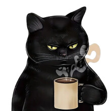 Coffee Kitty Vehicle Decal, PET Adhesive Accent Artwork Decal for Car Window