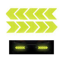 10Pcs Car Reflective Strip Anti-collision Warning for Reflex Sticker Fluorescent Yellow