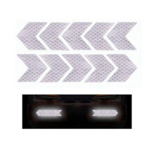 10Pcs Waterproof Self Adhesive Car Reflector Sticker Collision Avoidance Silver white