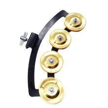 Handheld Percussion Tambourine Hand Bells Rattle Single Row Bells Tambourine Gold