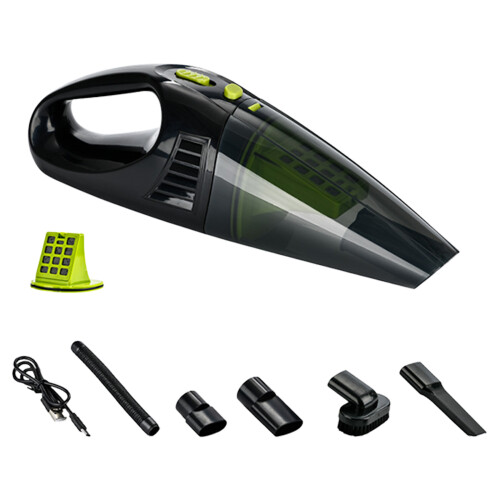 Car Vacuum with USB Charging for Mats Console Dust and Trunk Black