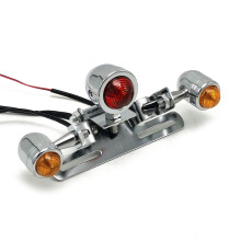 1 Piece Tail Lights Motorbike Brake Rear Lamp Motorcycle Taillight for Chopper Silver